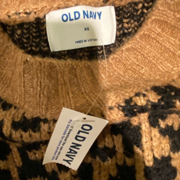 Old Navy Long Sleeve Cheetah Print Mock Neck Brown Black Sweater NWT Size XS - Picture 6 of 7
